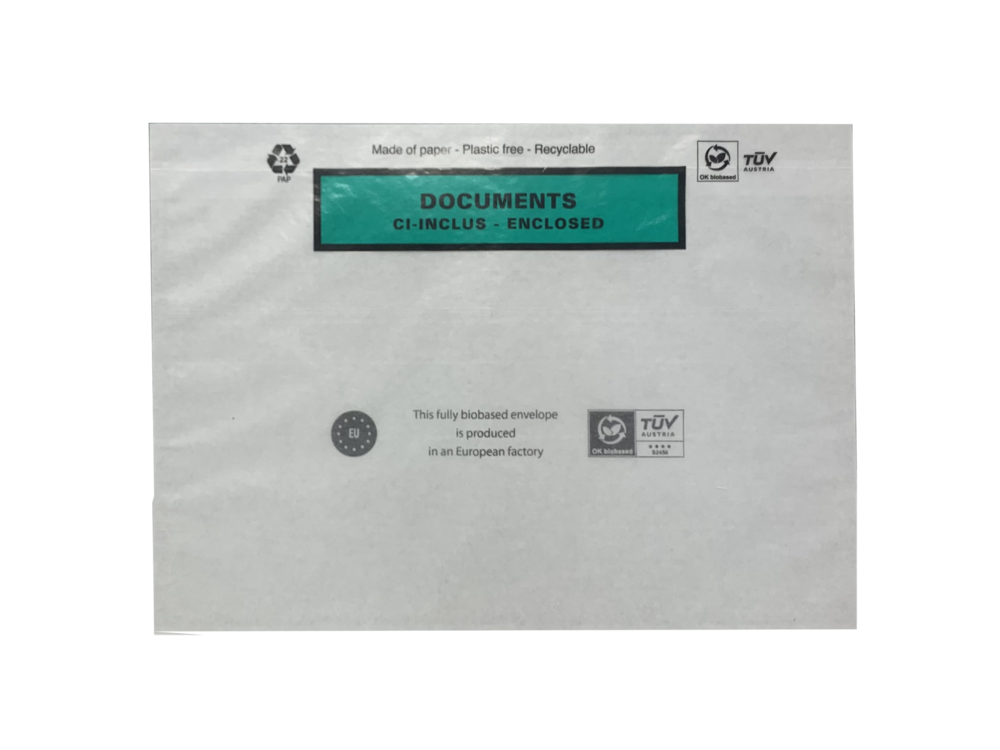 Pochette adhesive porte document 100% recyclable